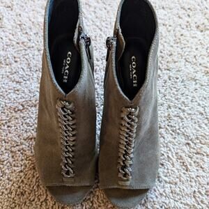 Coach Olie Open Toe Booties Women's 5.5 Career Office Preppy